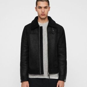 AllSaints Gunstor Shearling Jacket black